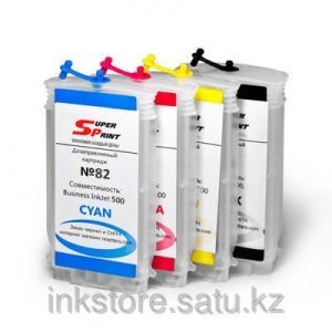 Дозаправляемые картриджи DZK4-HP10/82 для HP DesignJet 500, 800 (130 мл)