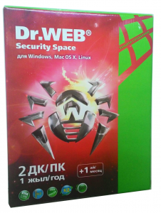 Антивирус Dr. Web Security Space, 12 мес., 2 ПК, +1 месяц подарок