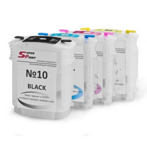 Перезаправляемые картриджи HP 1000, 1200, 1700, 2300, 70, 100,110, 100+ (№10/11) емкость 28/69 мл.