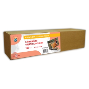 Глянцевая фотобумага односторонняя 180g/m2, рулон 610 mm х 30 m (G180R.6.30)