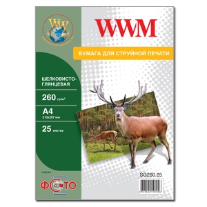Фотобумага WWM  шелковисто-глянцевая  260г/м кв , A4 , 25л (SG260.25)