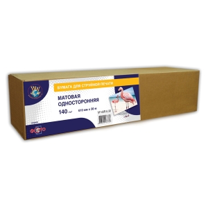 Mатовая фотобумага односторонняя 140 г/кв.м, рулон 610 мм х 30 м (M140R.6.30)