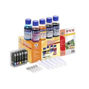 Набор перезаправляемых картриджей WWM для Canon Pixma MG5140, MG5240, IP3600, IP4700, IP4940 (RC.CLI521ARC)