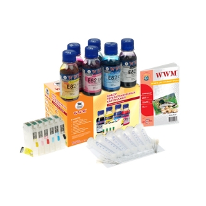 Набор перезаправляемых картриджей WWM для Epson Stylus Photo R270/T50/TX650 (RC.T082T) с АО чипами