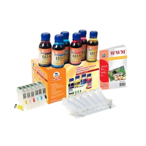 Набор перезаправляемых картриджей WWM для Epson Stylus Photo P50/PX660/PX720WD (RC.T080) c АО чипами