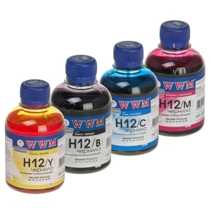 Чернила HP 10, 11, 12, 13, 14, 82 комплект 4x200 мл. (WWM H12)