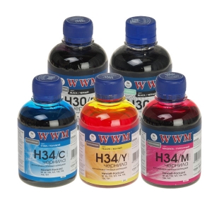 Чернила HP C8767, C8765, C9362 комплект 5x200 мл. (WWM H30)